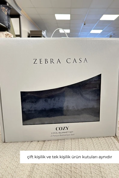 ZEBRACASA Cozy Tek Kişilik Antrasit Battaniye Takımı - Resim 4