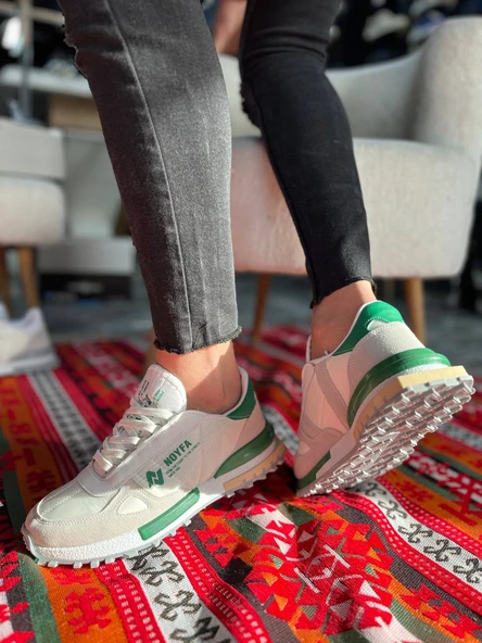 KB-N1 Kuback Beyaz Yeşil Detaylı Günlük Erkek Ayakkabı - Resim 3