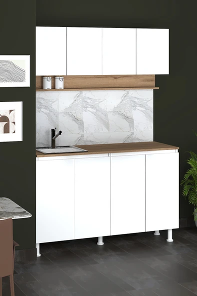 140 cm Venda Mutfak Dolabı, Mini Mutfak Dolabı, Çok Amaçlı Dolap - Resim 4