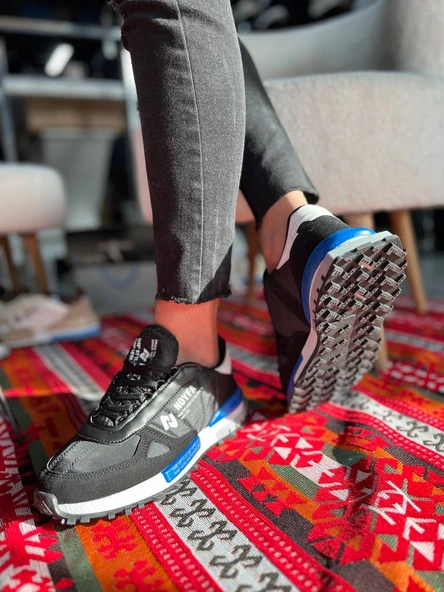 KB-N1 Kuback Siyah Mavi Detaylı Günlük Erkek Ayakkabı - Resim 2