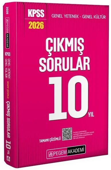 Pegem 2026 KPSS Genel Yetenek Genel Kültür Son 10 Yıl Çıkmış Sorular Çözümlü Pegem Akademi Yayınları ürün görseli 1