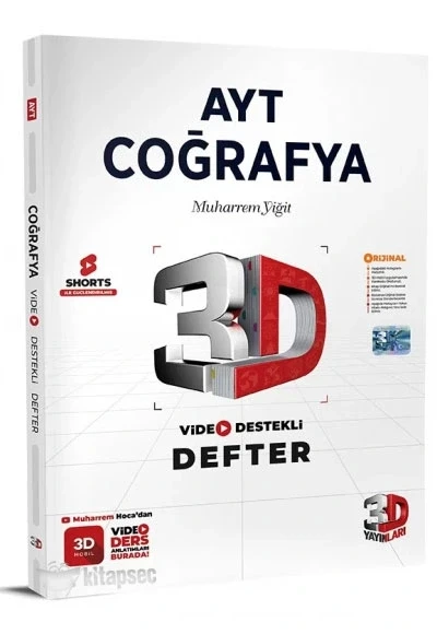 3D AYT COĞRAFYA VİDEO DESTEKLİ DEFTER MUHARREM YİĞİT ürün görseli 1