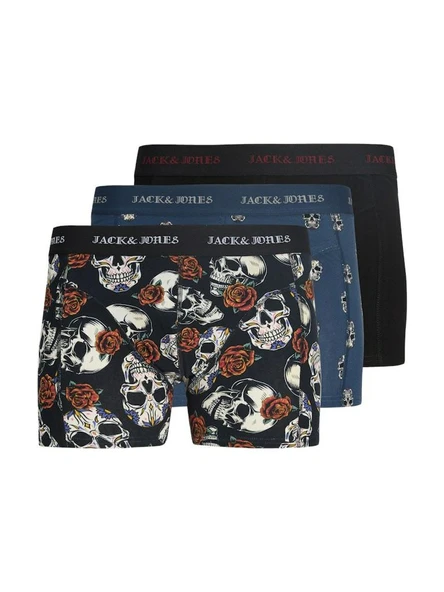 Jack Jones Murphy Skull 3 Lü Paket Erkek Boxer 12283379 ürün görseli 1