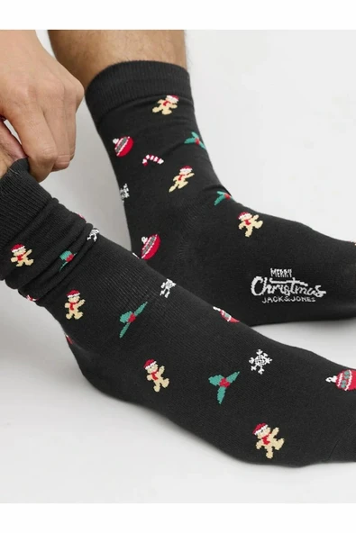 Jack Jones Mıstletoe Gıftbox 1 Boxer 2 Çorap Paket Erkek 12285134 - Resim 6