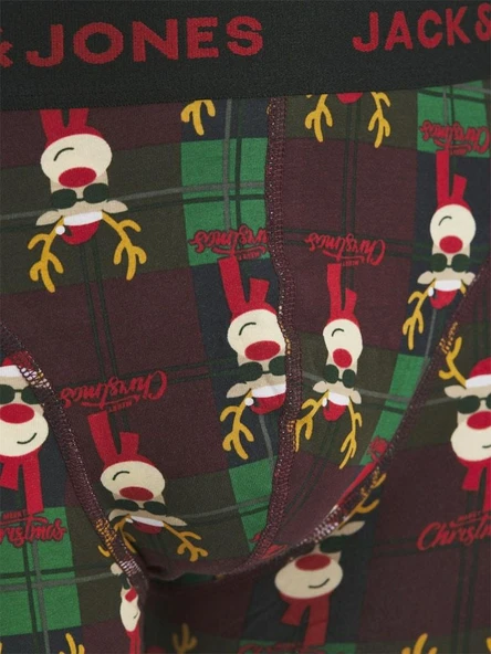 Jack Jones Rudolph 2 Çorap 1 Boxer Paket 12285137 - Resim 7