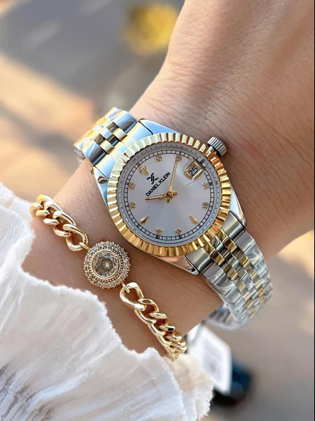 Daniel Klein 2 Yıl Garantili Jubile Kordon 3 Atm Suya Dayanıklı Kadın Kol Saati+Bileklik F.Z.10974.3 ürün görseli