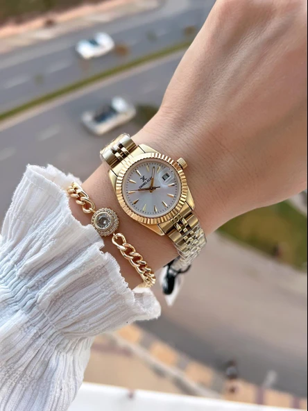 Daniel Klein 2 Yıl Garantili Jubile Kordon 3 Atm Suya Dayanıklı Kadın Kol Saati+Bileklik F.Z.10030.3 - Resim 2