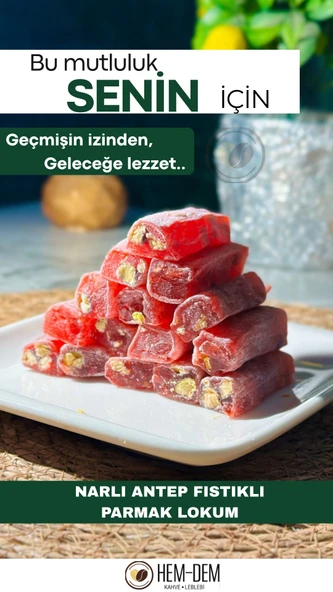 Narlı Antep Fıstıklı Parmak Lokum 500 gr ürün görseli 1