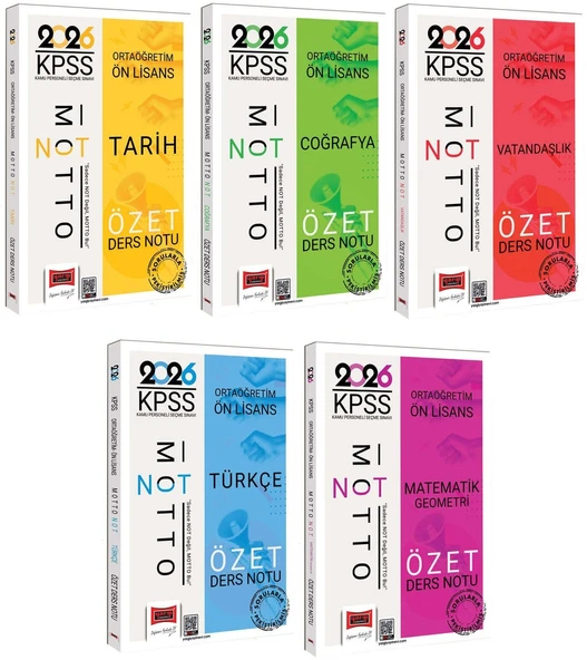 Yargı 2026 KPSS Lise Ortaöğretim Ön Lisans Motto Özet Ders Notu 5 li Set Yargı Yayınları ürün görseli 1