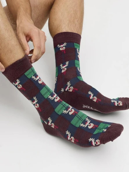 Jack Jones Rudolph 2 Çorap 1 Boxer Paket 12285137 - Resim 6