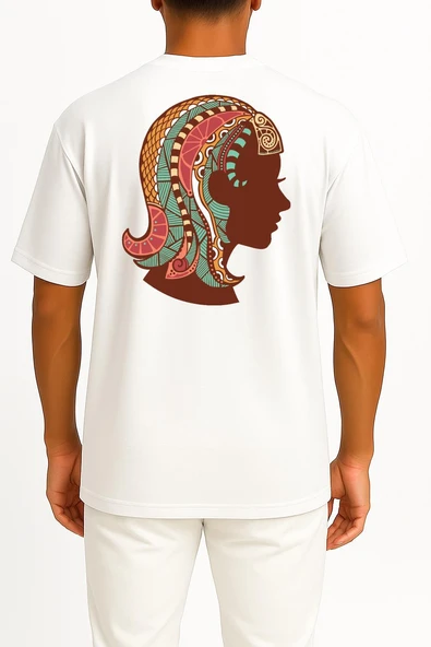 Oversize Başak Burç - Astroloji Cep ve Sırt Tasarımlı Unisex T-Shirt - Resim 2