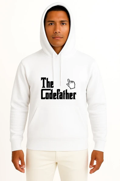Kapüşonlu The Codefather - Bilgisayar Programcısı Göğüs Baskılı Unisex Sweatshirt ürün görseli