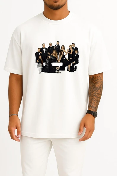 Oversize Modern Family, Season 5 Modern Family Göğüs Tasarımlı Unisex T-Shirt - Resim 3