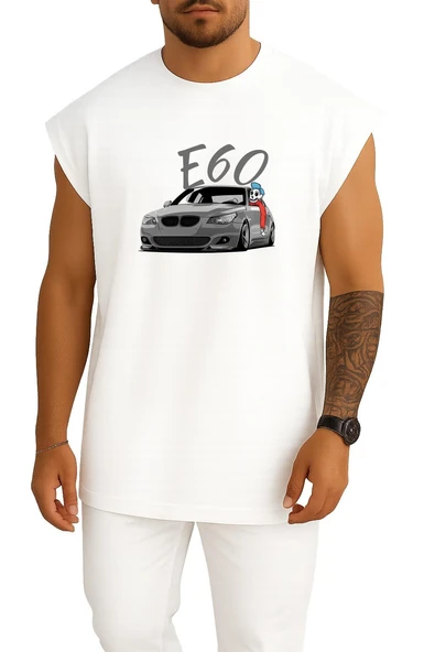 Oversize Bmw E60 M5 Rider Göğüs Baskılı Atlet - Resim 3