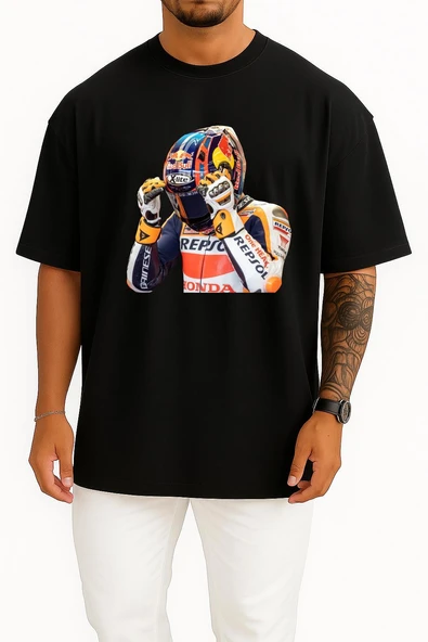 Oversize Stefan Bradl Repsol Honda Team Motogp Göğüs Tasarımlı Unisex T-Shirt - Resim 11