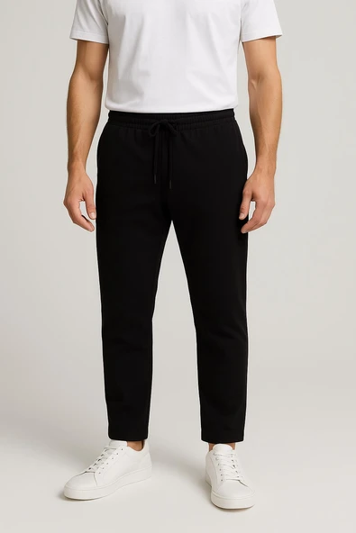 Erkek Düz Paçs Rahat Kesim Premium Penye Kumaş Eşofman Altı - Resim 4