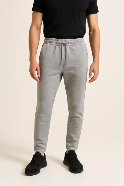 Erkek Düz Paçs Rahat Kesim Premium Penye Kumaş Eşofman Altı - Resim 2