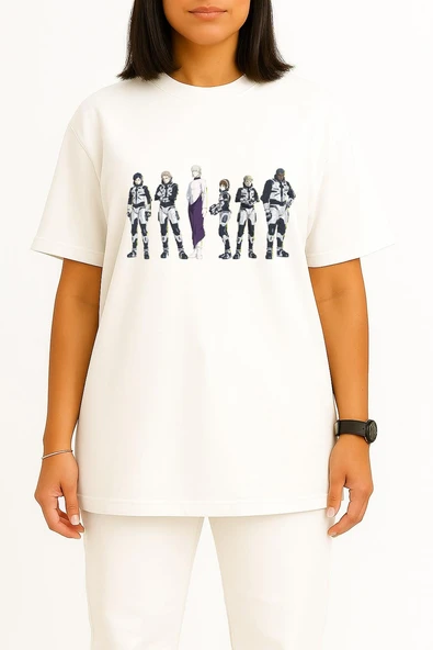 Oversize Godzılla Metphies Yuko Tani Anime Göğüs Tasarımlı Unisex T-Shirt - Resim 5