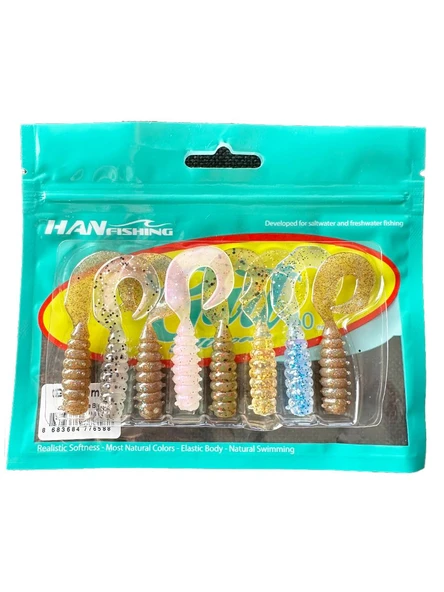 Hanfish Gurt 60mm 8 Adet Silikon Yem Mix Paket 6 Farklı Renk ürün görseli