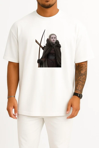 Oversize Maniac Ellie Landsberg Göğüs Tasarımlı Unisex T-Shirt ürün görseli