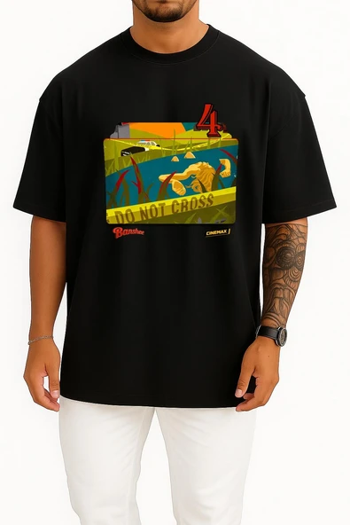 Oversize Banshee Series And Season Folder İcons, Banshee S04 Yabancı Göğüs Tasarımlı Unisex T-Shirt - Resim 11