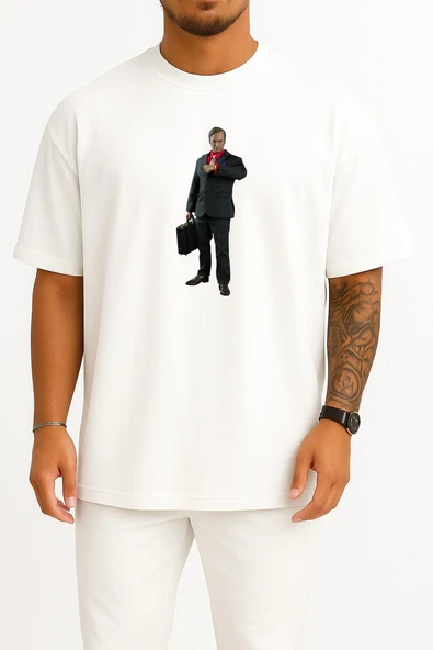 Oversize Saul Goodman Breaking Bad Better Call Saul Göğüs Tasarımlı Unisex T-Shirt ürün görseli