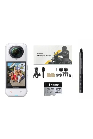 X5 White Aksiyon Kamerası - Motosiklet Kiti 64 GB (2 yıl türkiye garantili) ürün görseli