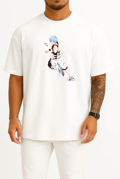 Oversize Tetsuya Kuroko Taiga Kagami Kuroko's Basketball Göğüs Tasarımlı Unisex T-Shirt - Resim 5