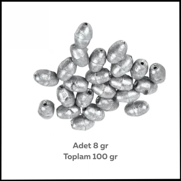 Uyguna-Yakala-8 Gram-100 Gr Paket-Kıstırma Zeytin Gezer Olta Kurşunu-SUN.099 ürün görseli