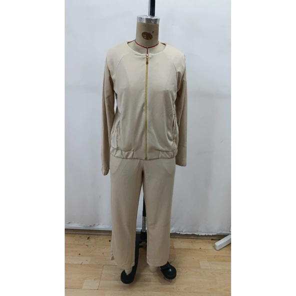 Lucky Life Kadın Uzun Kollu önden Fermuarlı Modal Ceket Ve Pantolon Ikili Takım - Resim 4