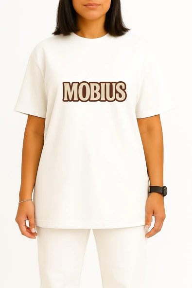 Oversize Mobius Yabancı Dizi Göğüs Baskılı Unisex T-Shirt - Resim 8