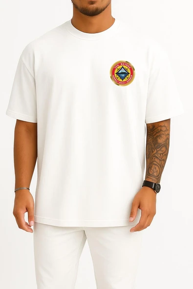 Oversize F503 Tcg Beykoz Cep ve Sırt Tasarımlı Unisex T-Shirt - Resim 10