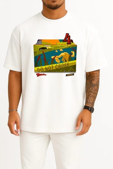 Oversize Banshee Series And Season Folder İcons, Banshee S04 Yabancı Göğüs Tasarımlı Unisex T-Shirt - Resim 7