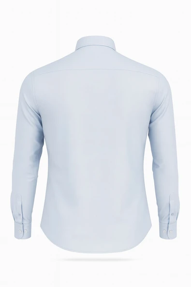 Erkek Beyaz/Mavi Slim Fit Gömlek – Plus Scorpion, Ofis & Günlük Şık Kombin, Ütü Gerektirmeyen - Resim 10