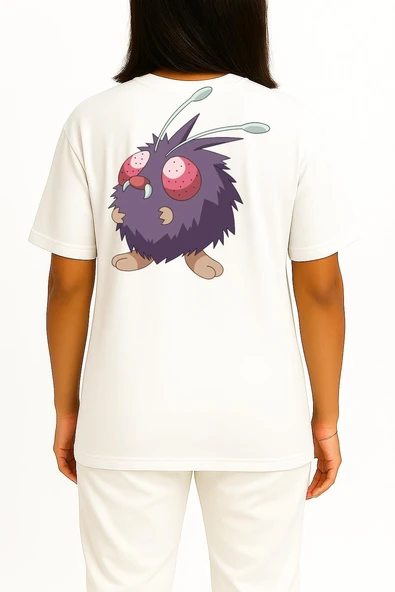Oversize Venonat Cep ve Sırt Tasarımlı Unisex T-Shirt - Resim 4