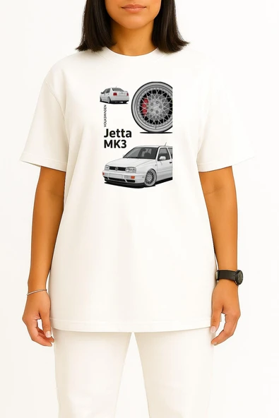 Oversize Jetta Mk3 Göğüs Tasarımlı Unisex T-Shirt - Resim 2