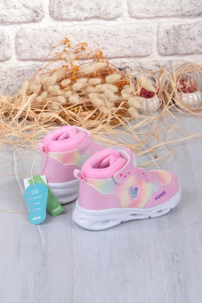 Vicco 946.B25K.430 Poni Pembe Anatomik Hafif Işıklı Kız Çocuk Bot - Resim 5
