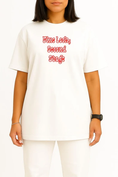 Oversize Blue Lock Second Stage Anime Göğüs Baskılı Unisex T-Shirt - Resim 5