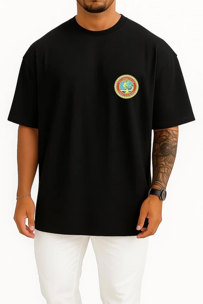 Oversize Tcg Gurbet P346 Cep Tasarımlı Unisex T-Shirt - Resim 9