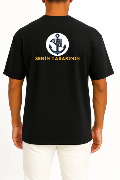 Oversize Kişiye Özel - Kendin Tasarla Sırt Tasarımlı Unisex T-Shirt - Resim 11