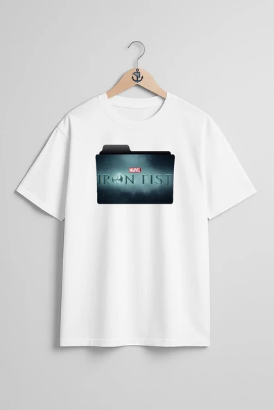 Oversize Iron Fist Göğüs Tasarımlı Unisex T-Shirt ürün görseli
