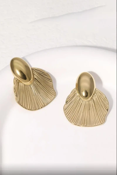 Altın Renk Çelik Küpe (Çift) ürün görseli 1