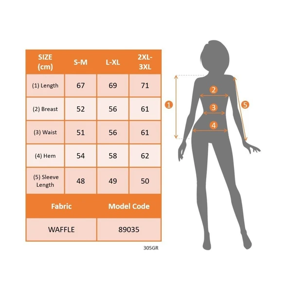 Lucky Life Kadın Uzun Kollu Yakalı Düğmeli Salaş Waffle Bluz - Resim 6