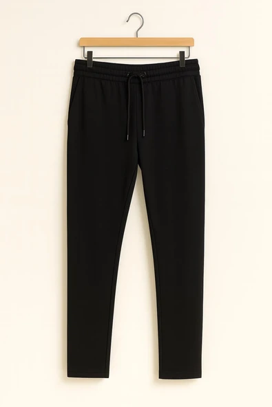 Erkek Düz Paçs Rahat Kesim Premium Penye Kumaş Eşofman Altı - Resim 3