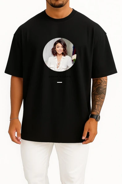 Oversize Sarah Hyland Modern Family Haley Dunphy Candie's Göğüs Tasarımlı Unisex T-Shirt - Resim 9