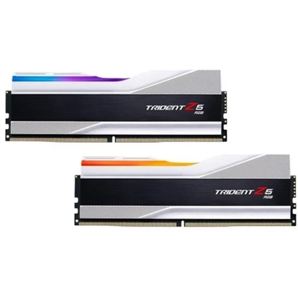GSKILL 64GB (2X 32GB) DDR5 6000MHZ CL30 RGB DUAL KIT PC RAM TRIDENT Z5 SILVER F5-6000J3040G32GX2-TZ5RS ürün görseli