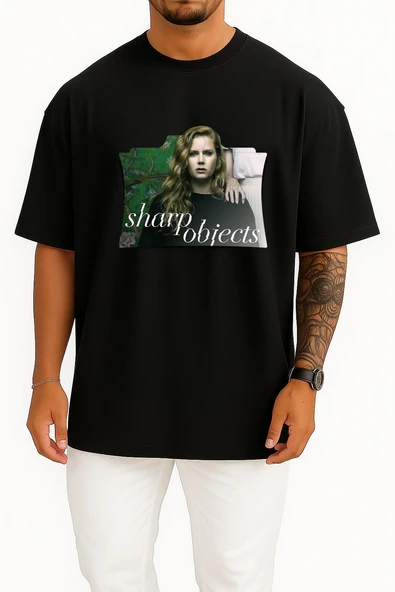 Oversize Sharp Objects Tv Series Folder Icon, Sharp Objects Göğüs Tasarımlı Unisex T-Shirt - Resim 9