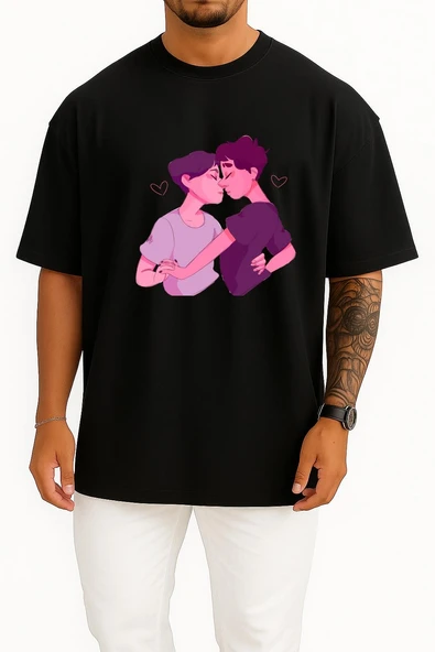 Oversize Encapsulated Postscript Richie Tozier Göğüs Tasarımlı Unisex T-Shirt - Resim 9