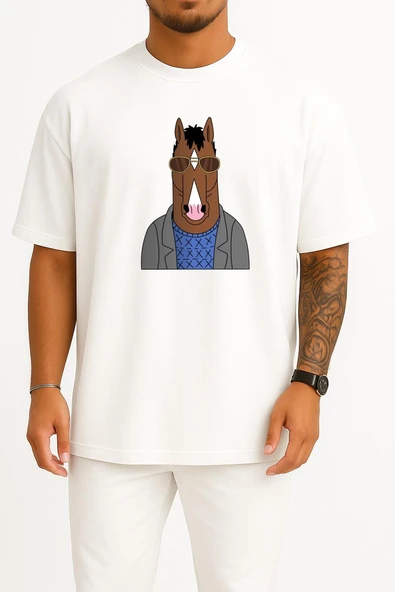 Oversize Princess Carolyn Diane Nguyen Desktop Animation Bojack Horseman Göğüs Tasarımlı Unisex T-Shirt ürün görseli 1