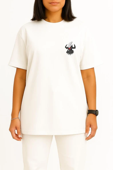 Oversize Darkrai Cep Baskılı Unisex T-Shirt - Resim 5